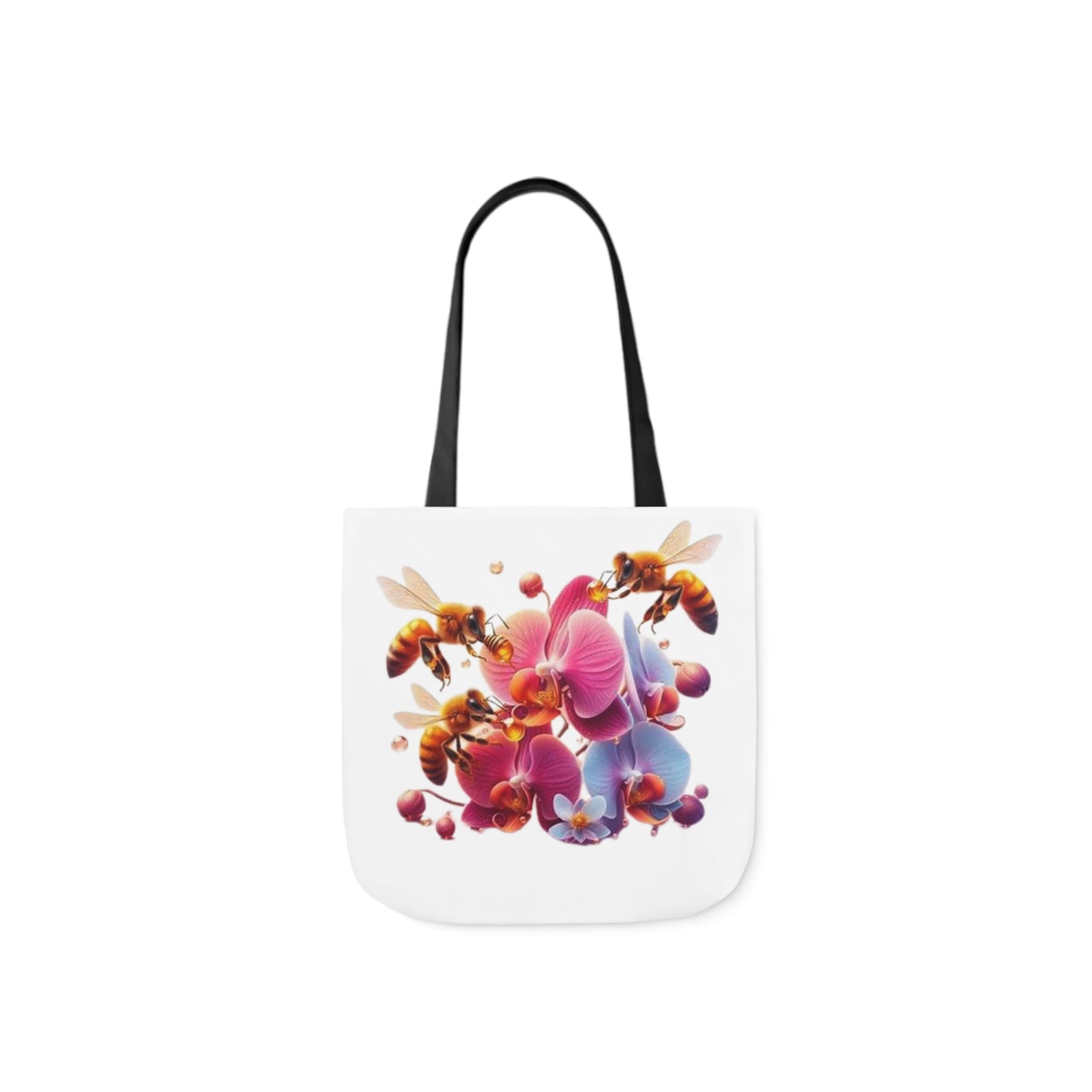 Floral Bee Canvas Tote Bag