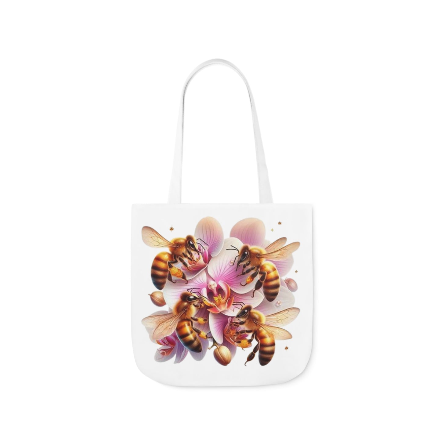 Bee & Orchid Canvas Tote Bag