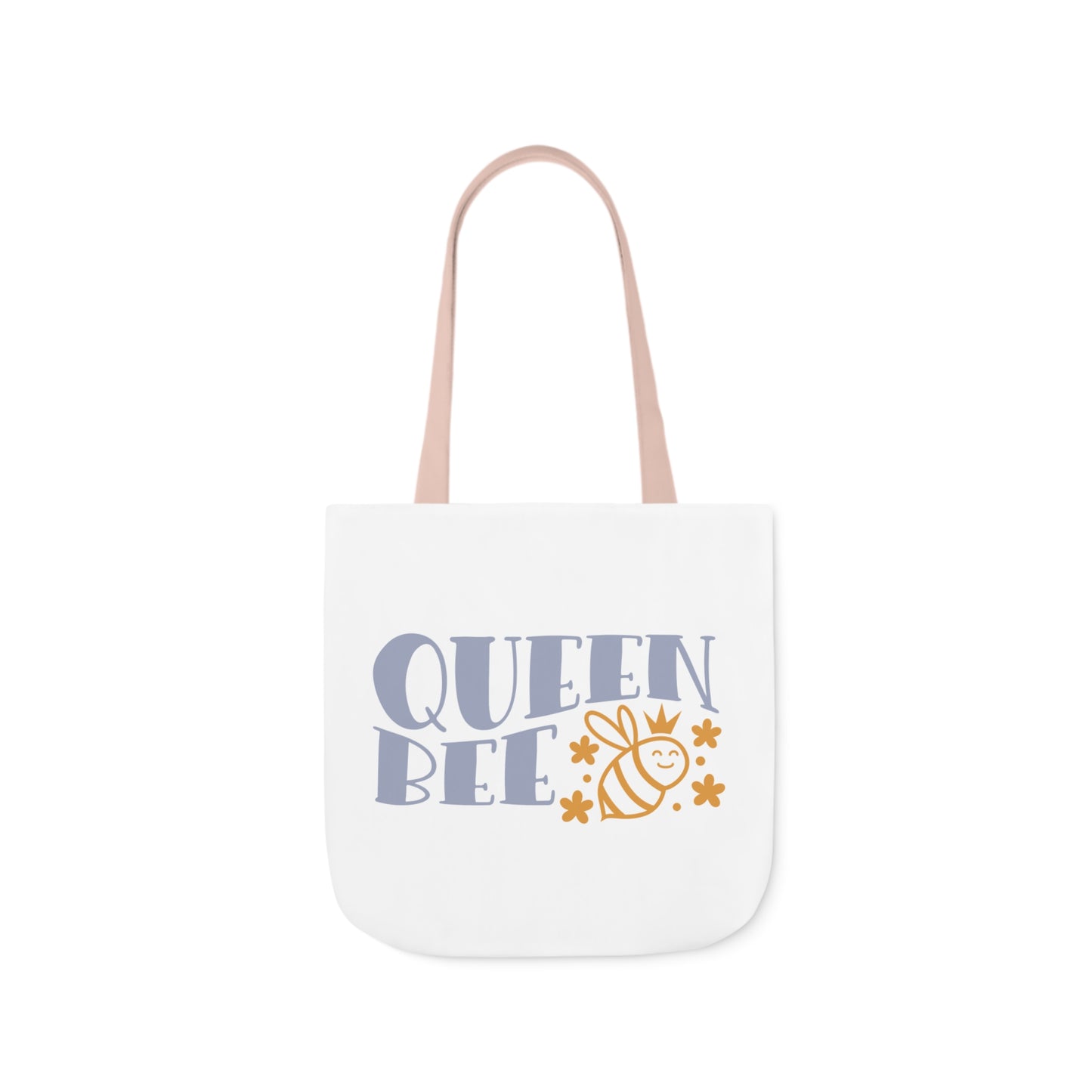 Queen Bee Canvas Tote Bag with Colorful Straps