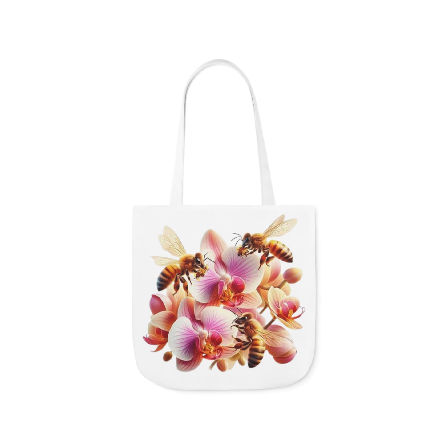 Floral Bee Canvas Tote Bag