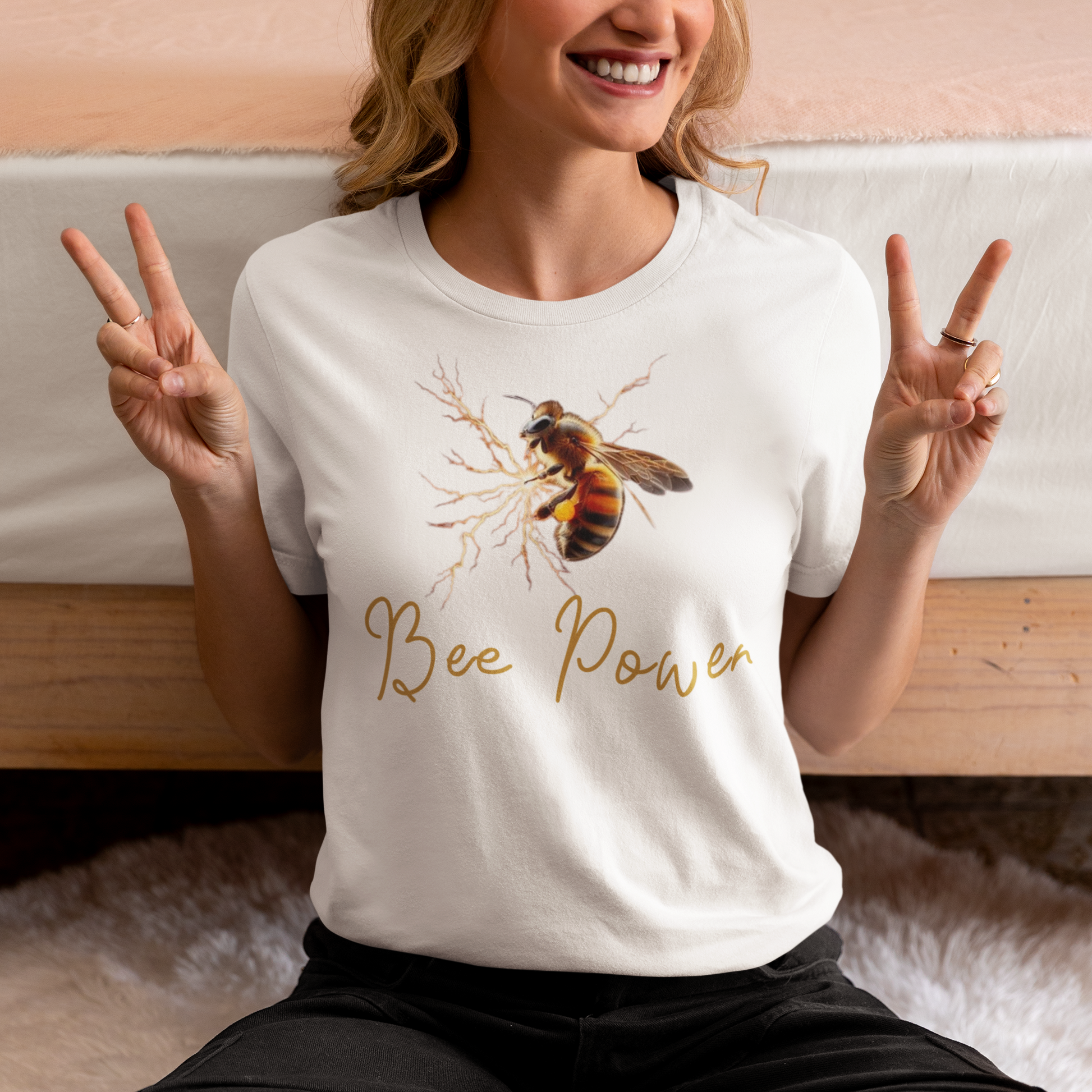 Bee Power T Shirt from CBBees.shop the worlds best bee themed product store